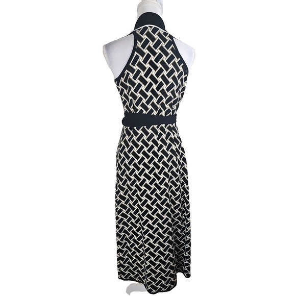 Diane von Furstenberg ~Woman Size S~ Black/White Wrap Knit Summer Midi Dress NWT - Picture 11 of 13